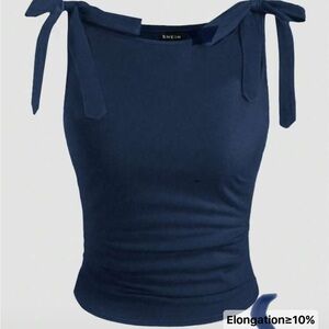 SHEIN Navy Tie Strap Tank Top